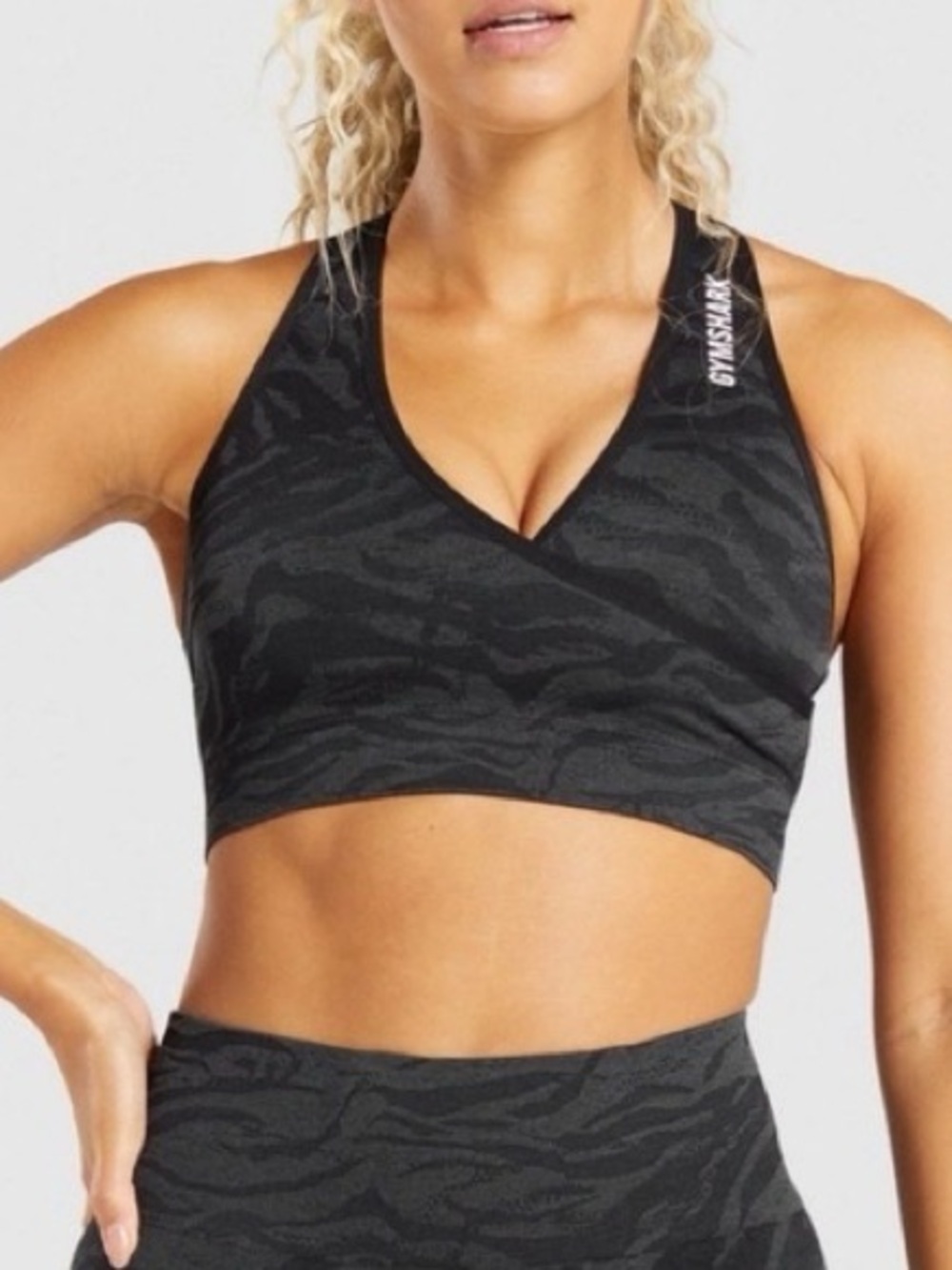 Gymshark Black Zebra Adapt Seamless Sports Bra